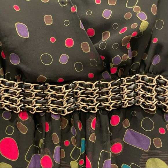 Bisou Bisou Michelle Bohbot Flowy Bell Sleeve Multicolor Top Blouse size XS - Picture 3 of 16